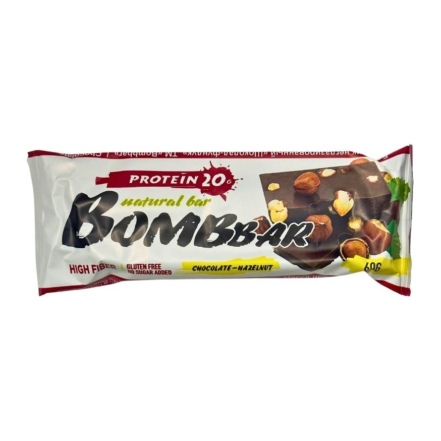 Bombbar батончик Шоколад-фундук 60гр 20шт