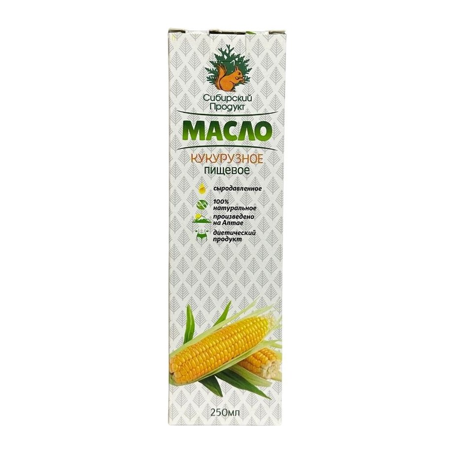 Масло нерафинированное пищевое Сибирское кукурузное 250 мл