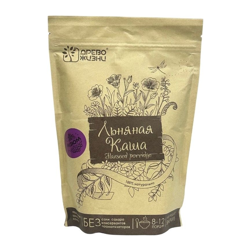 Льнянная каша с изюмом и кунжутом 400 гр 1/12