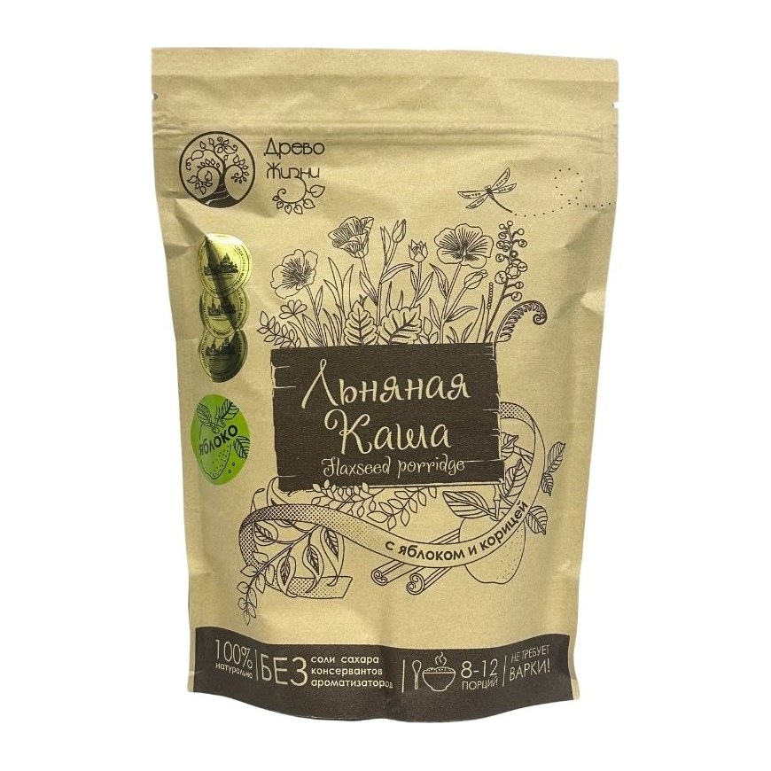 Льняная каша с яблоком и корицей 400 гр 1/12