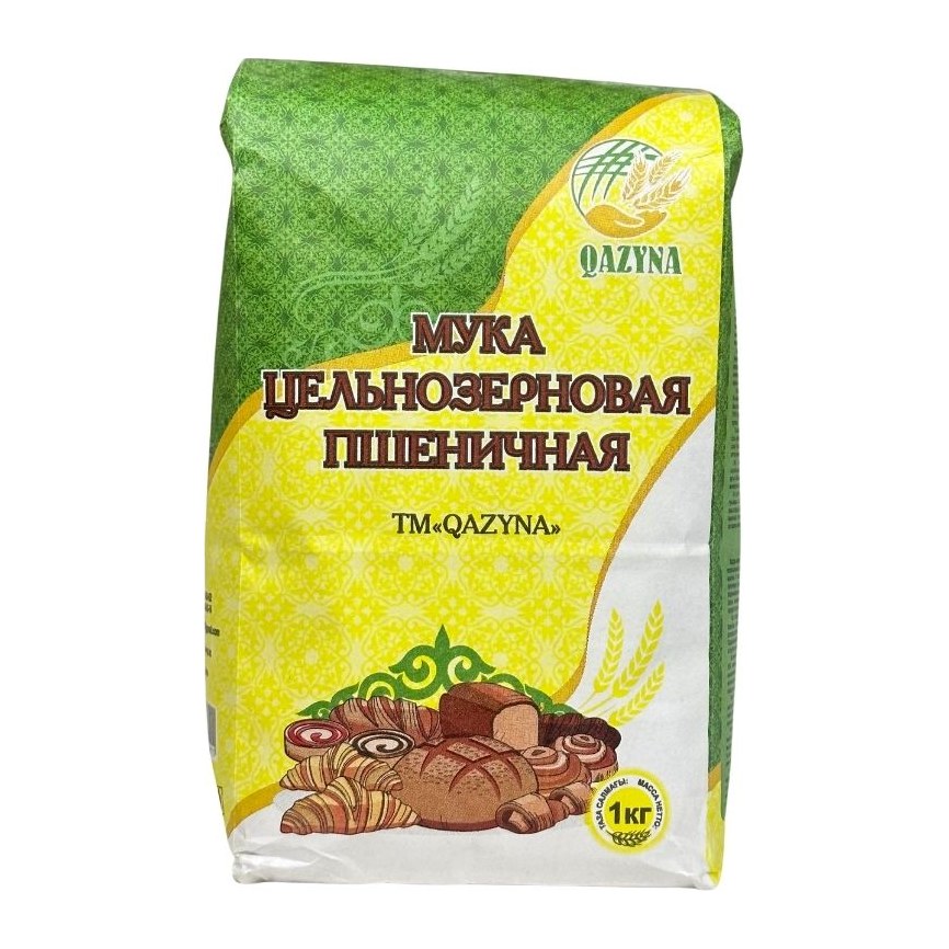 17% Казына Мука Пшеничная цельнозерновая 1кг