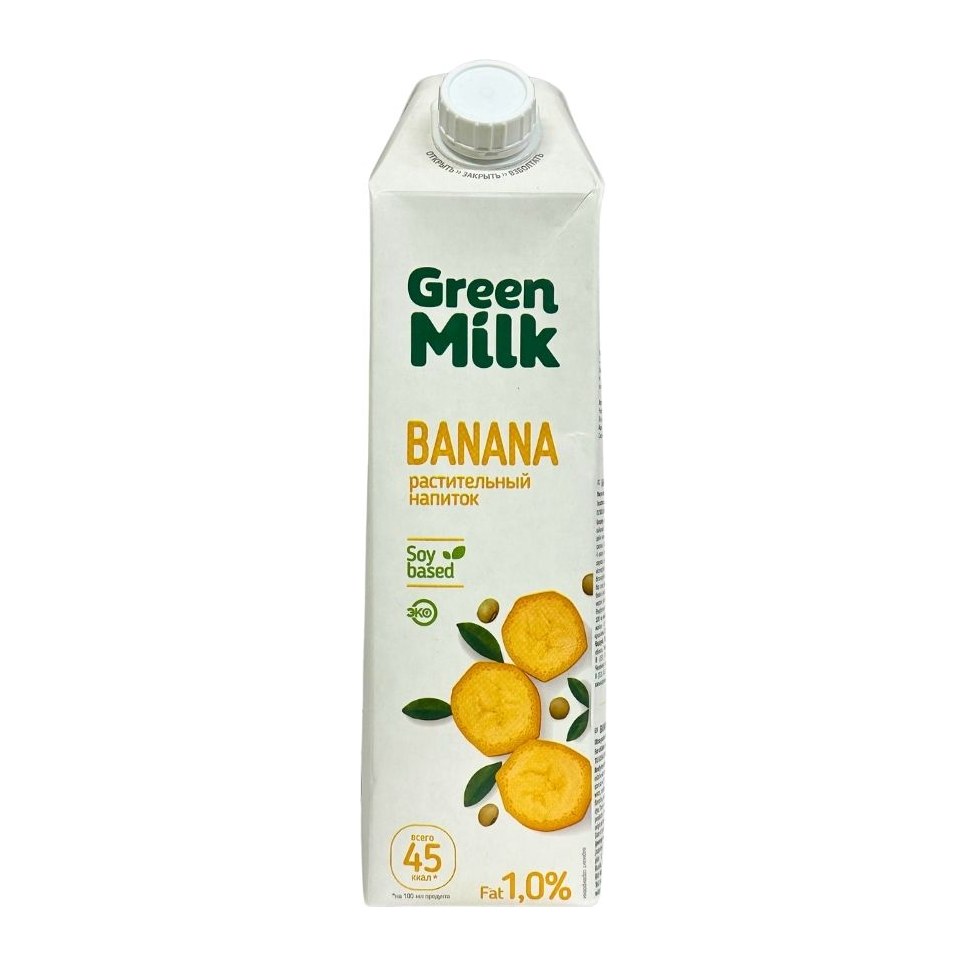 20% Green milk растительный напиток Соевый с бананом 1литр
