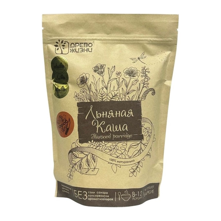 Льнянная каша с кэробом и кунжутом 400 гр 1/12