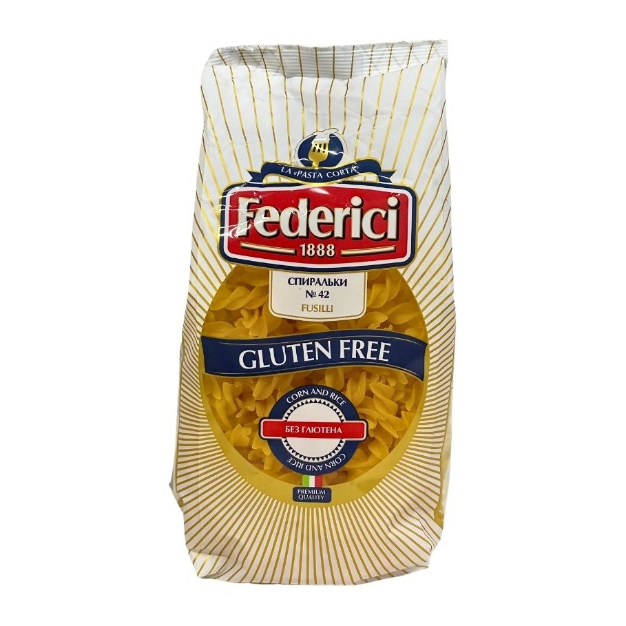 Federici Fusilli Изделия макаронные без глютена Спиральки 400гр 12шт