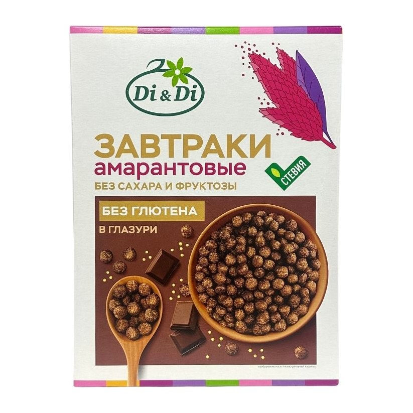 Завтраки амарантовые Di&Di в глазури 250 гр 20 шт