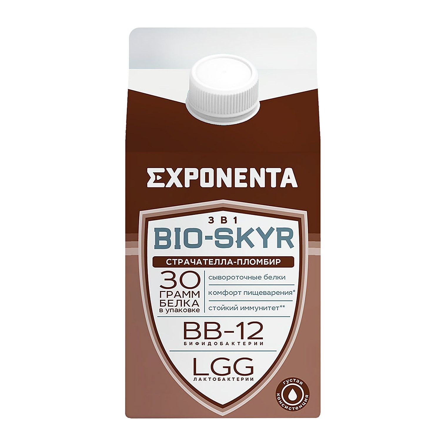 Exponenta Напиток кисломолочный Био-Скир Страчетелла-Пломбир 500гр