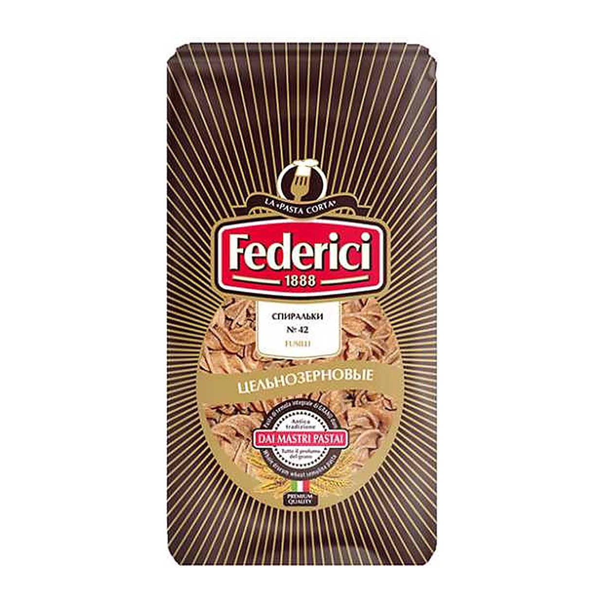 Federici Fusilli Integrail Изделия макаронные цельнозерновые Спиральки 400 гр 30 шт.