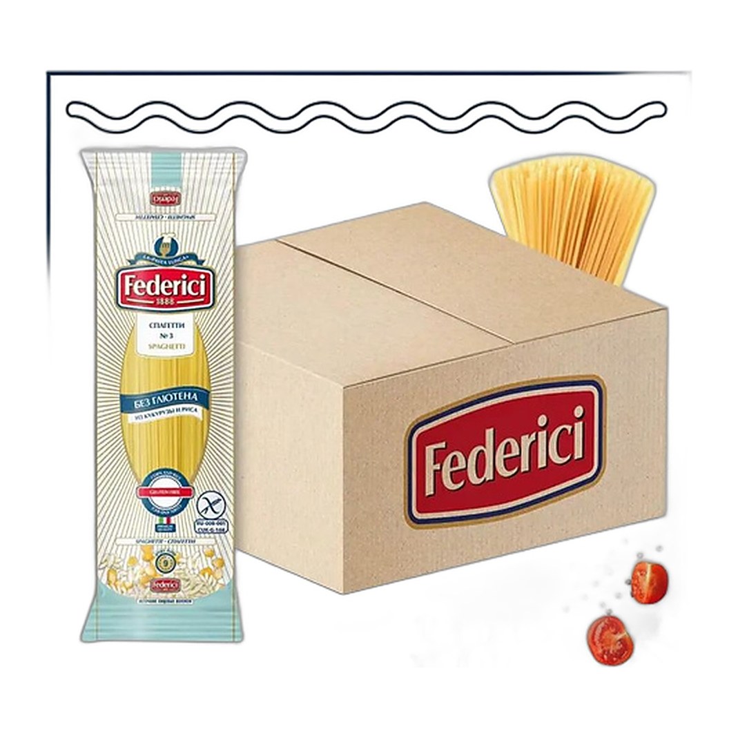 Federici Spaghetti Изделия макаронные без глютена Спагетти 400гр 12шт