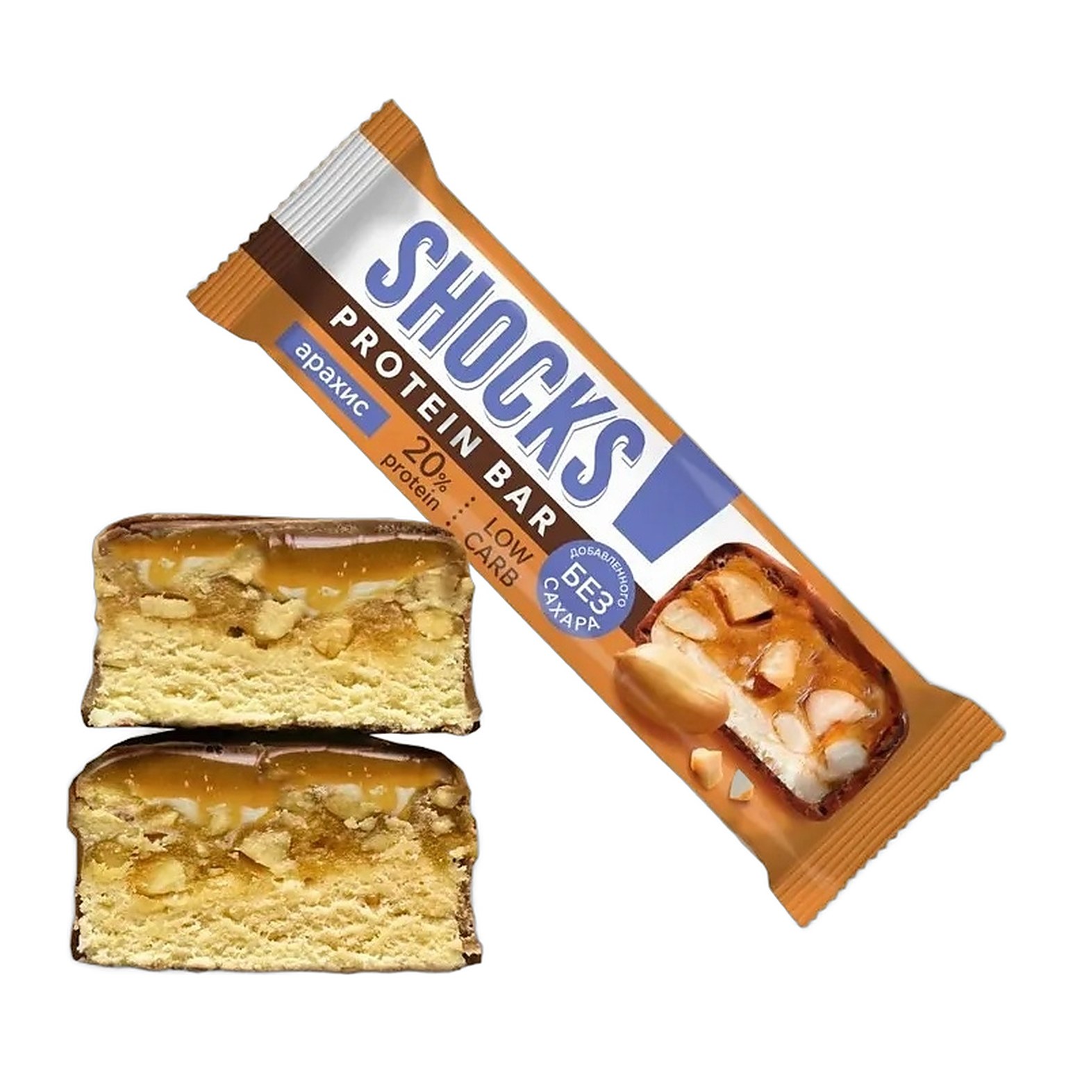 Батончик глаз. Shocks Арахис 50гр 12шт