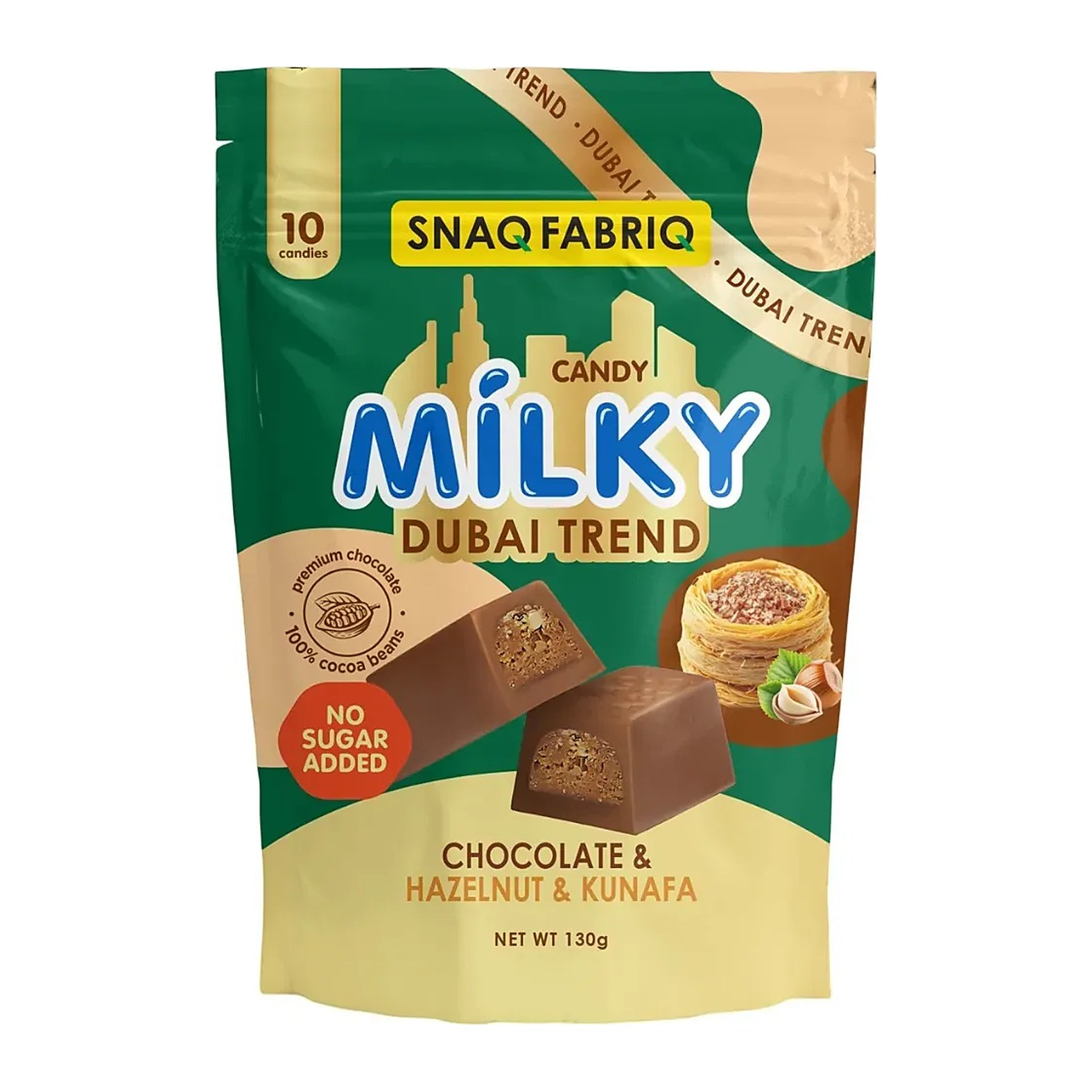 SNAQ FABRIQ Молочный шоколад с фундуком и хрустящим тестом 130 гр 15 шт