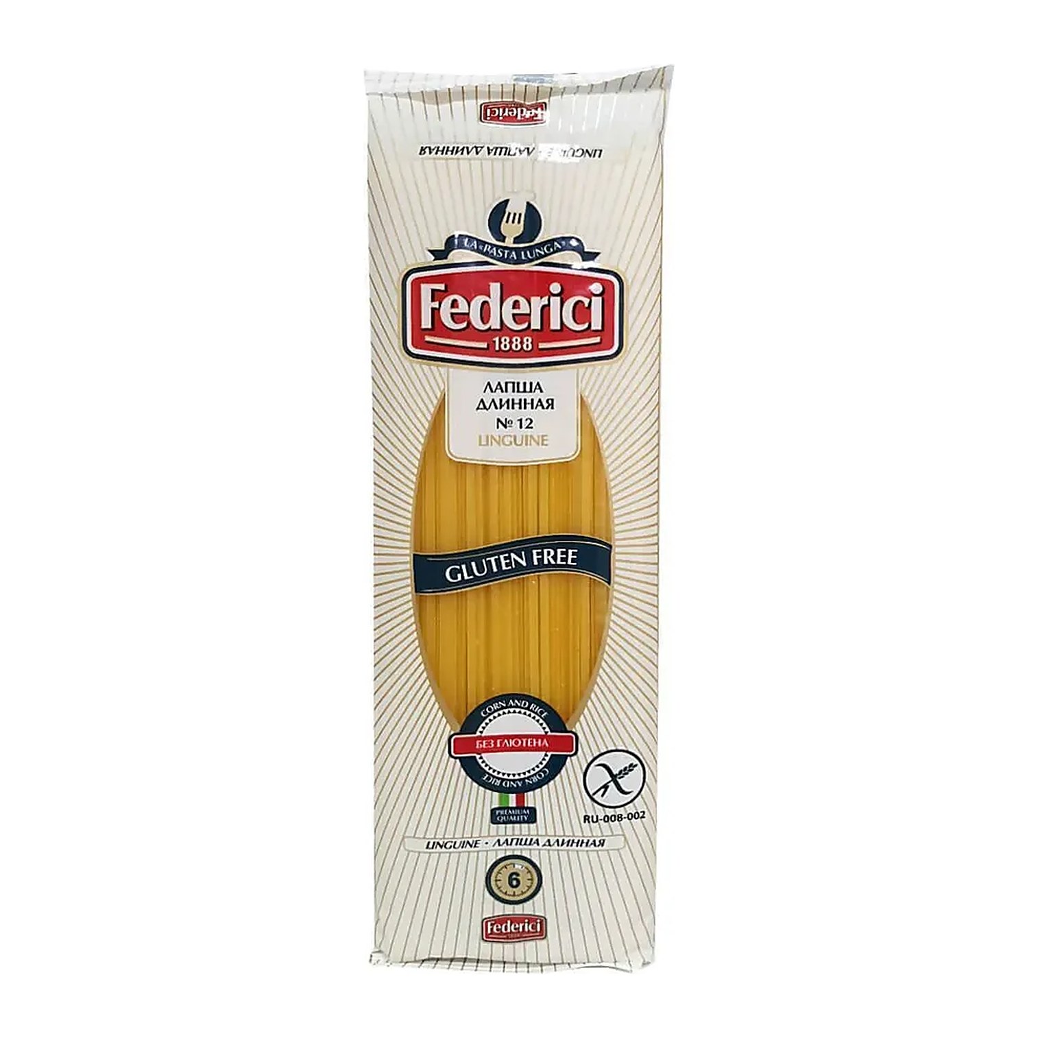 Federici Linguine Изделия макаронные без глютена Лапша длинная 250гр 24шт