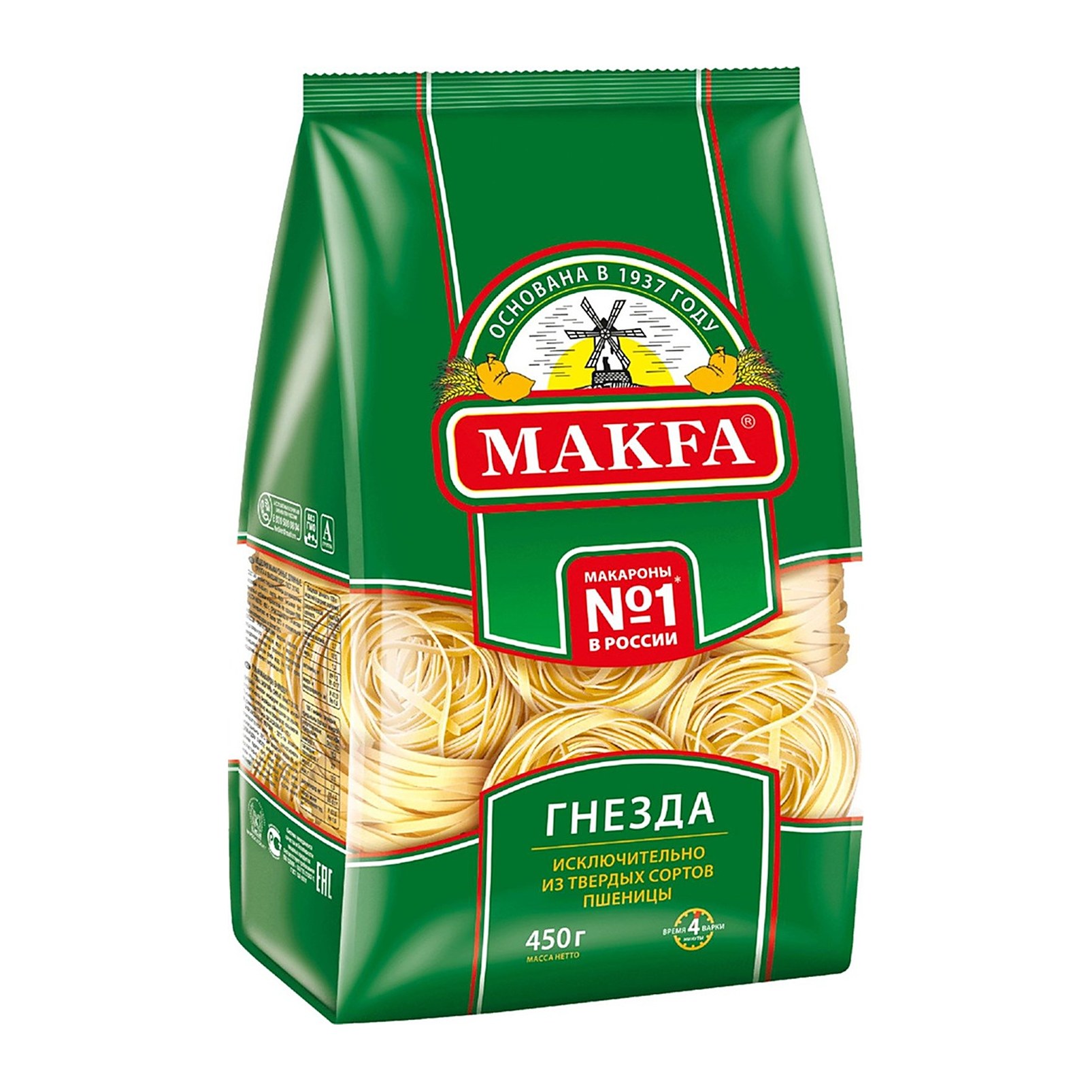 20% Макфа Тальятелле лапша длинная гнезда 12шт 450гр