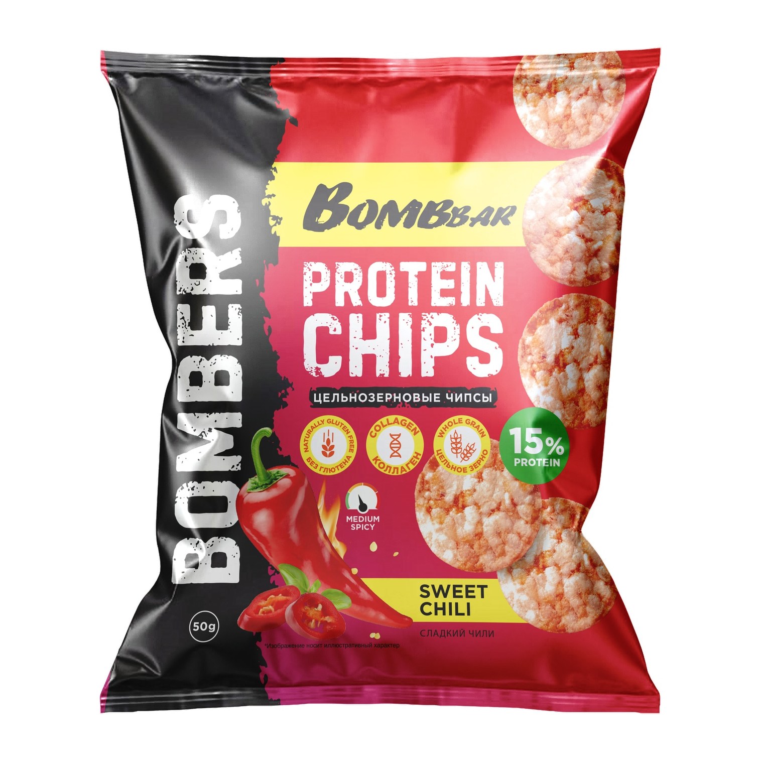 Bombbar Чипсы ц/з со вкусом Сладкий чили 50гр 14шт