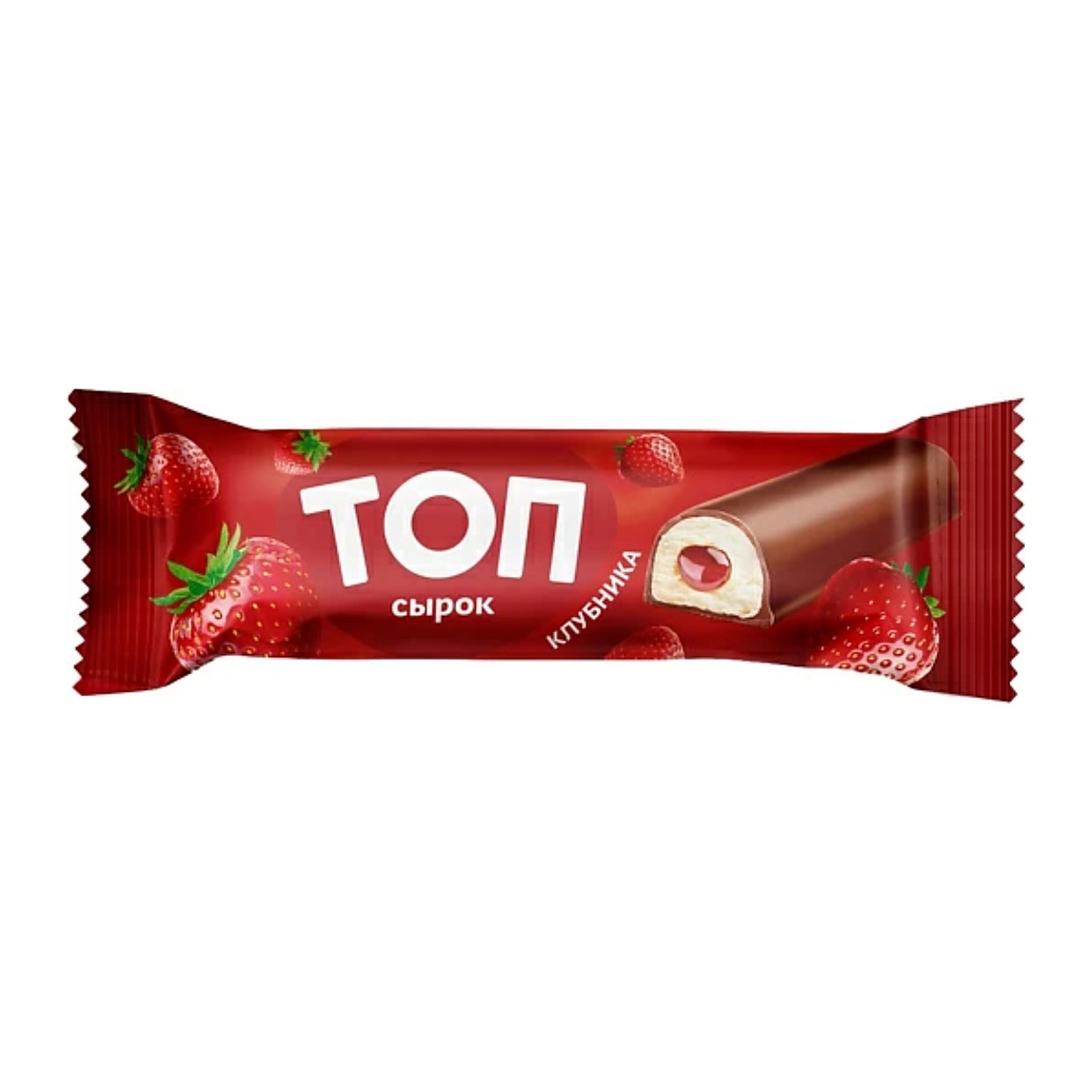 Топ сырок творожный со вкусом Клубники 40гр