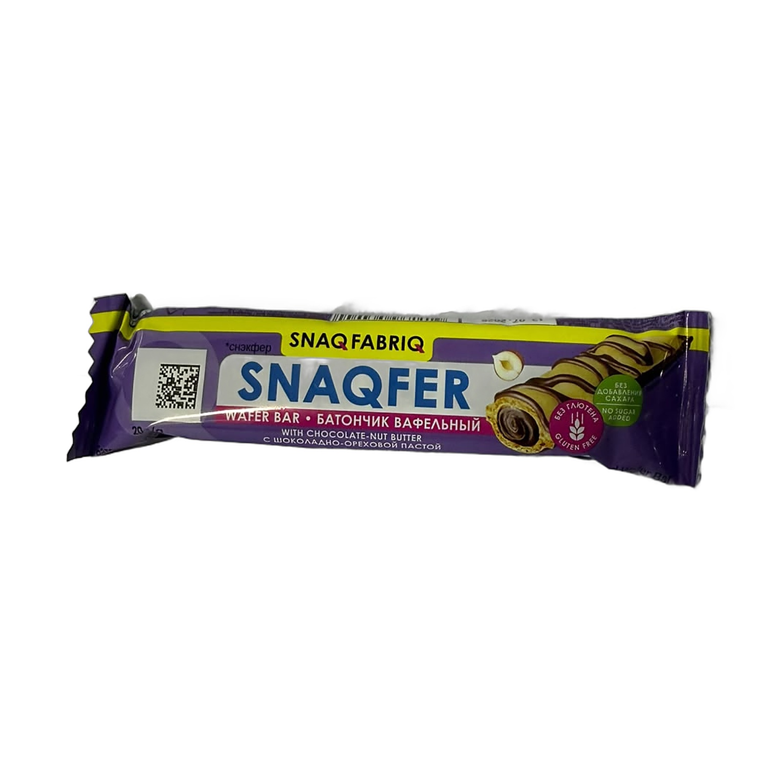 SNAQ FABRIQ Батончик глазированный вафельный с шоколадно-ореховой пастой 20гр 28шт